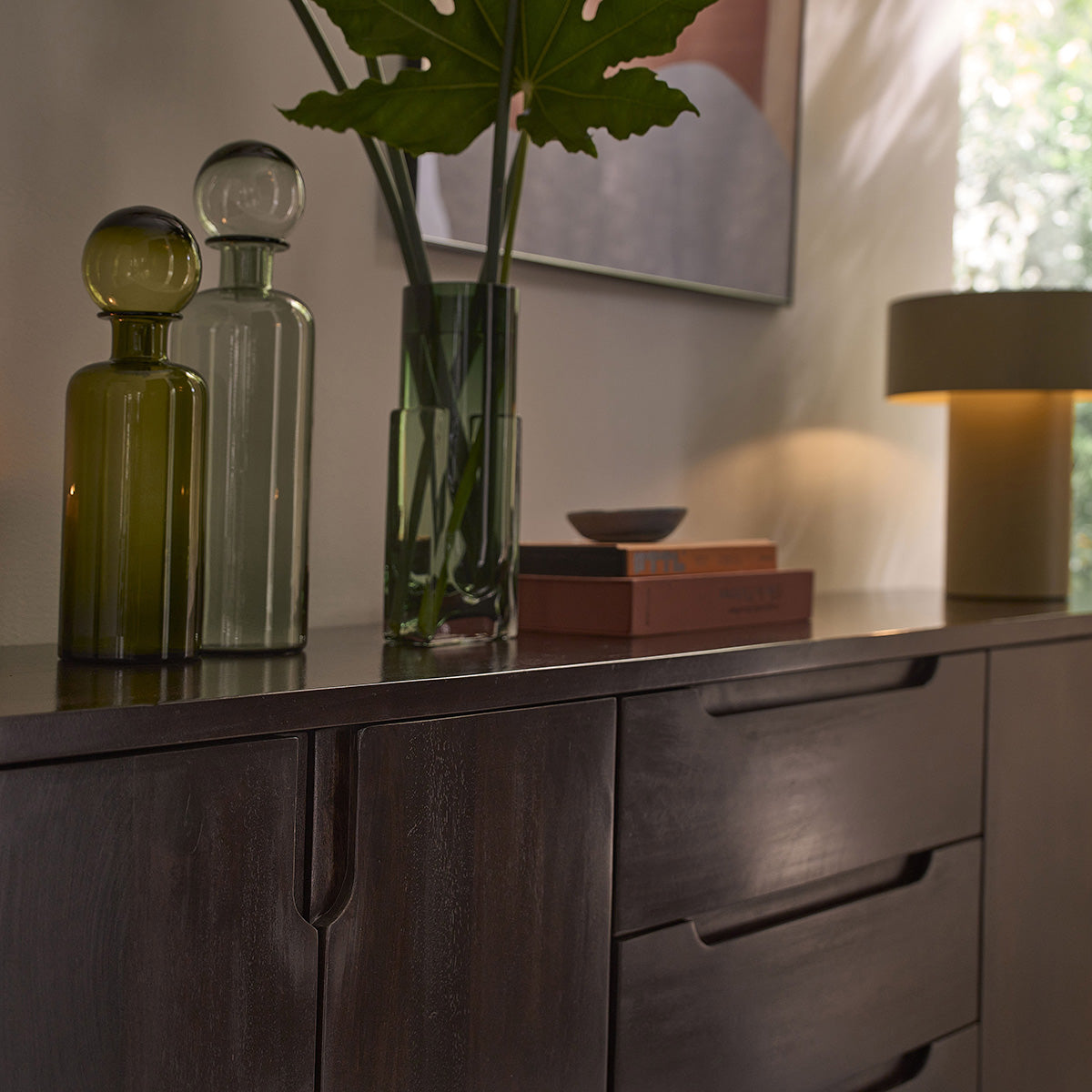 LAZARE - Aparador de madera maciza de mango de 180 cm