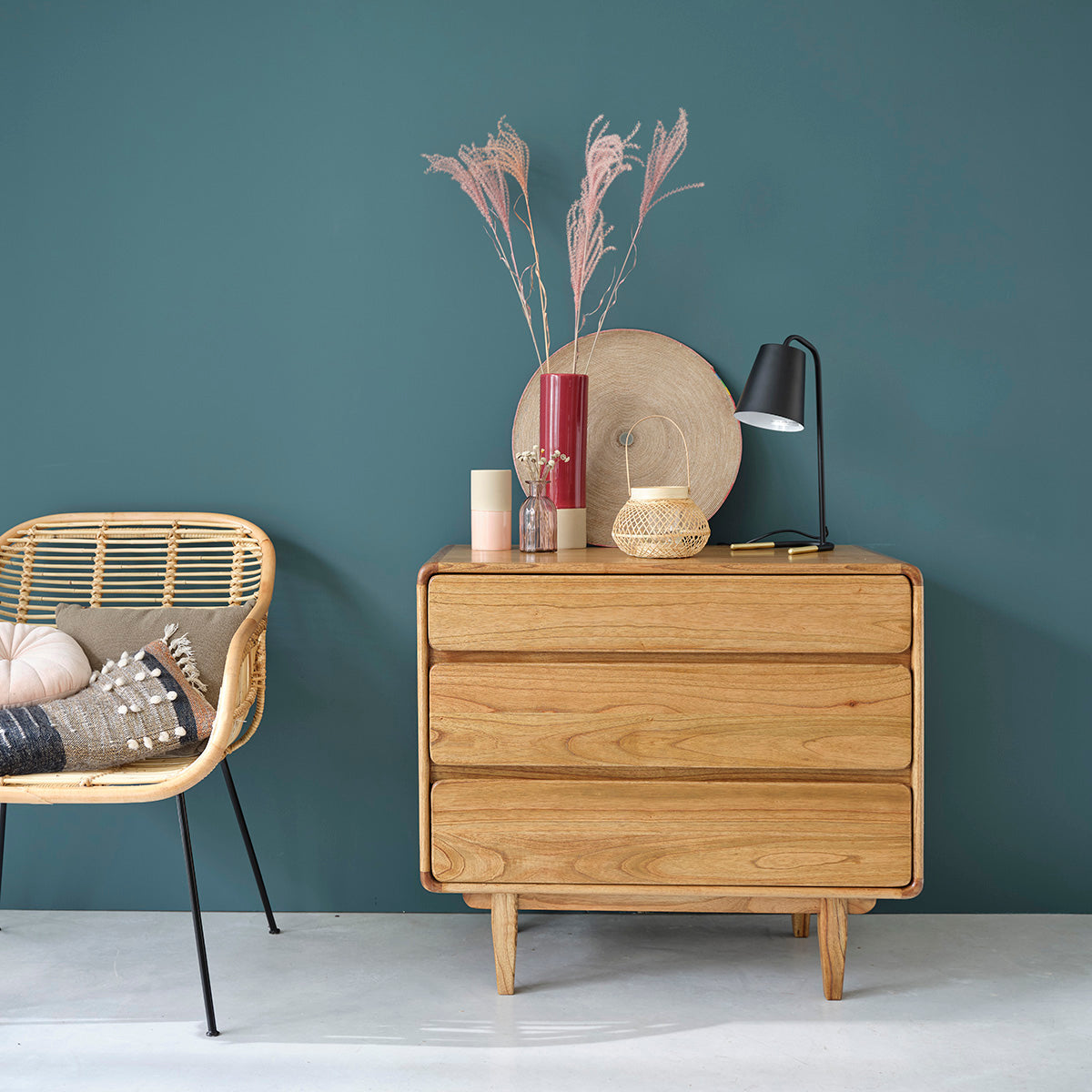 LISON - Cómoda de mindi macizo 90 cm