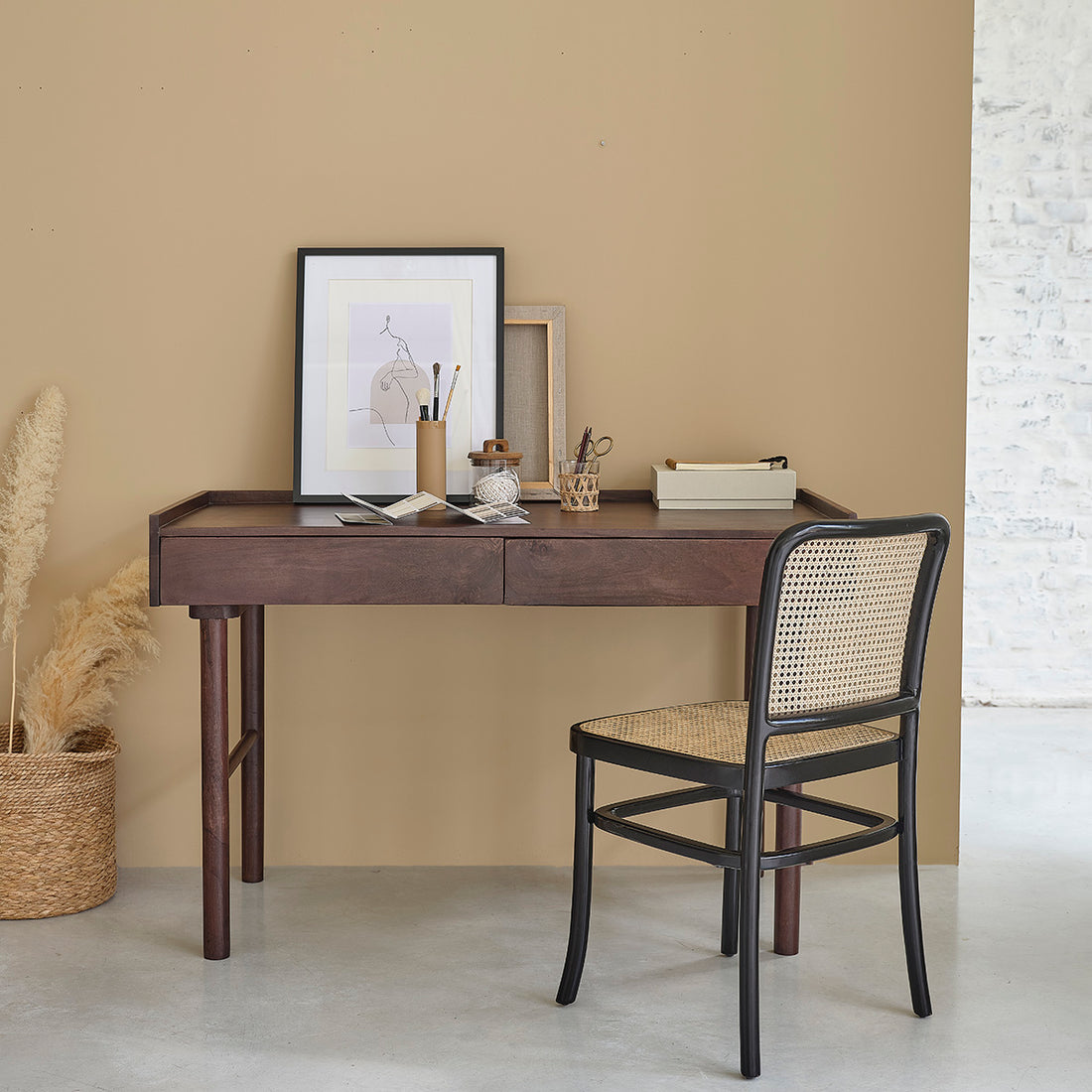 CAMERON - Escritorio de mango macizo de 125 cm