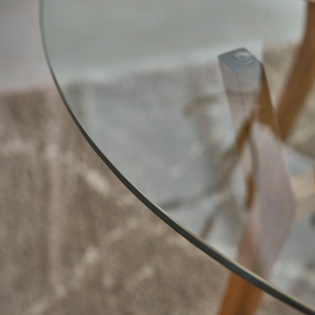 TRISTAN - Mesa redonda de teca maciza para 4 pers.