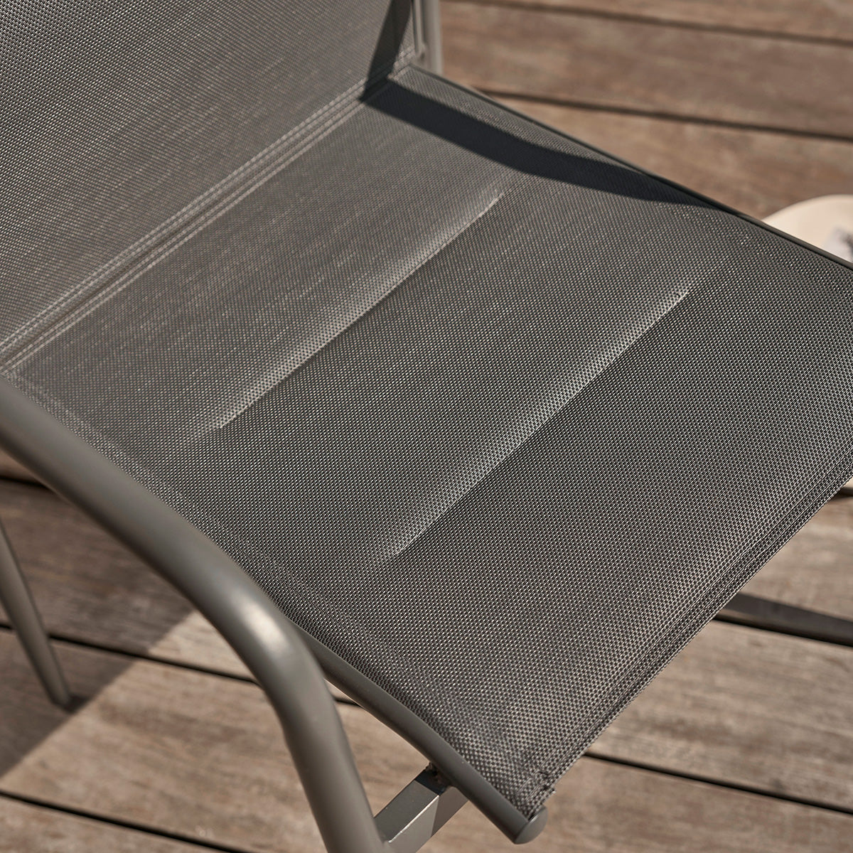 LAGON - Sillón de aluminio y textileno gris (lote de 2)