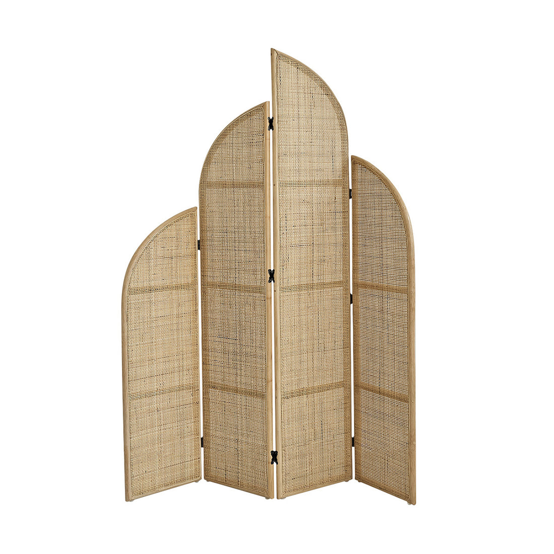 JANE - Biombo de ratán y rejilla 4 paneles