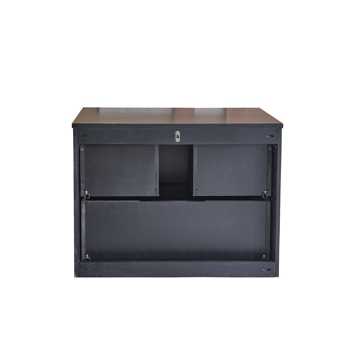 LUNA - Mueble suspendido para lavabo de acacia maciza negra de 80 cm