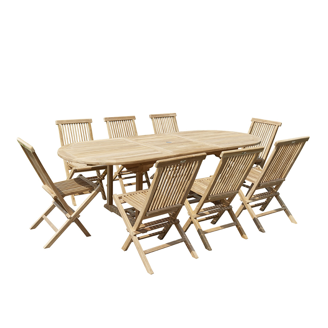 MIDLAND - Salón de exterior extensible de teca maciza para 8/10 pers.