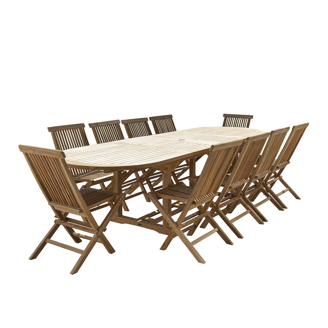 MIDLAND - Salón de exterior extensible de teca maciza para 8/10 pers.