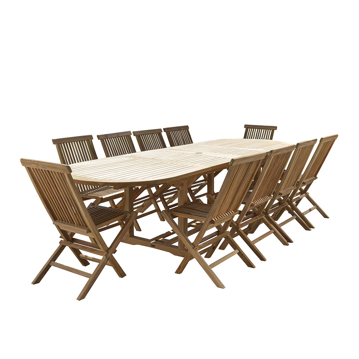 MIDLAND - Salón de exterior extensible de teca maciza para 8/10 pers.