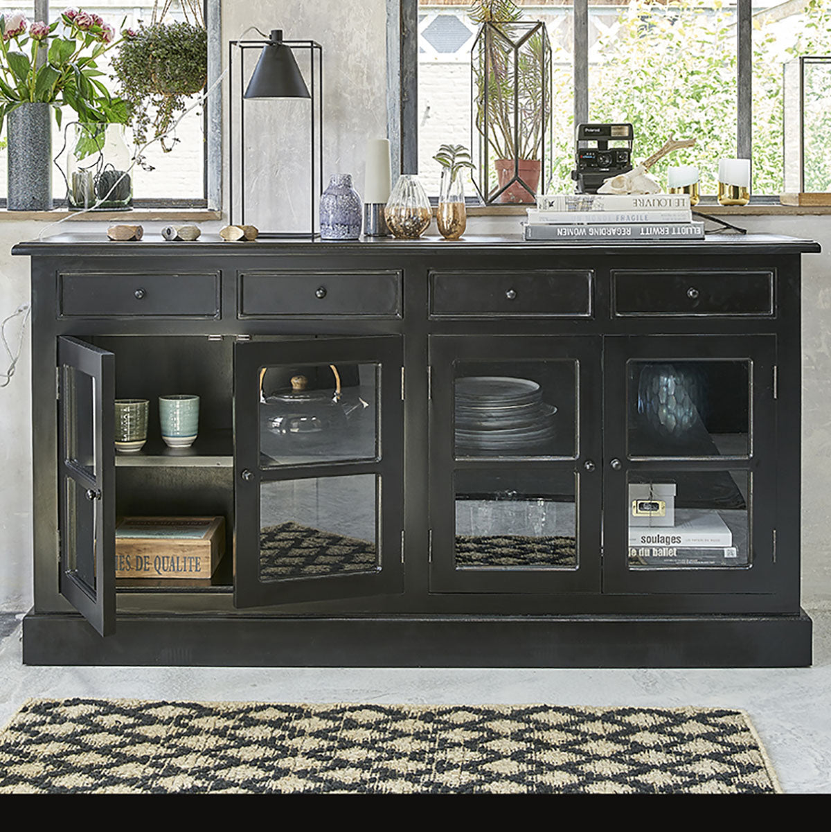 SOHO - Aparador de caoba maciza 160 cm