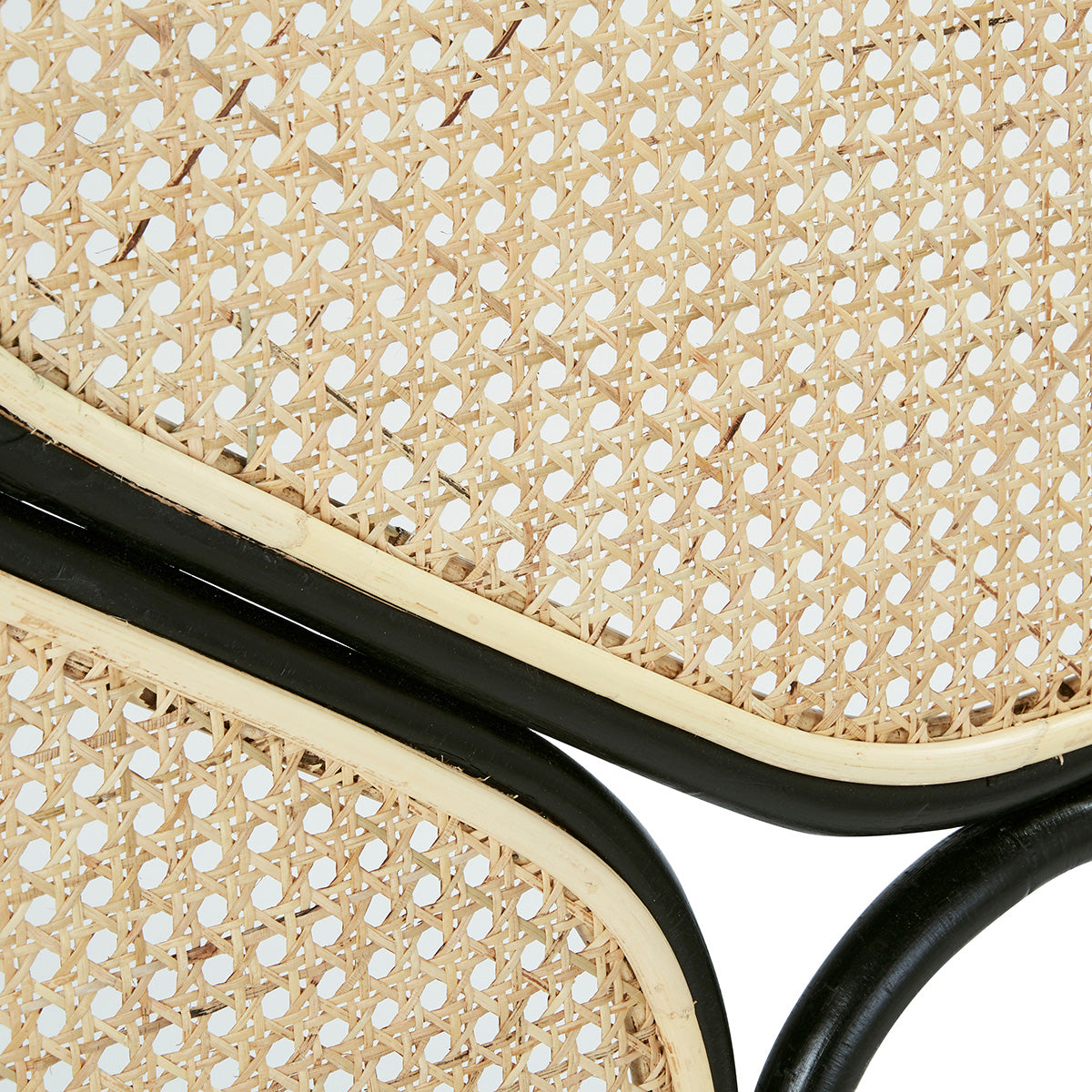 AVA - Cabecero de rejilla y ratán negro 160 cm