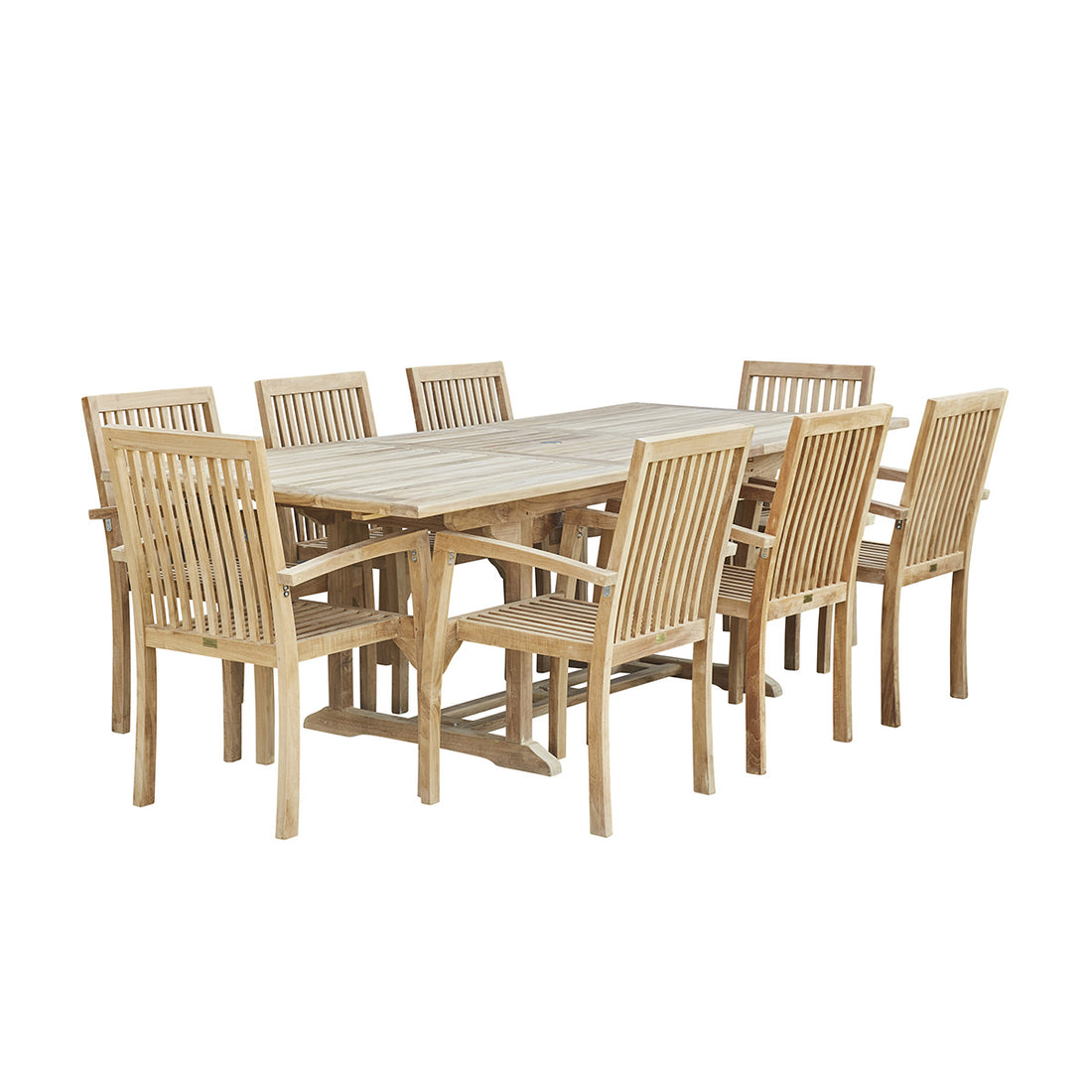 MIDLAND - Salón de exterior extensible de teca maciza para 8/10 pers.