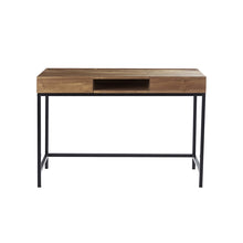 Escritorio de teca maciza y metal 120 cm