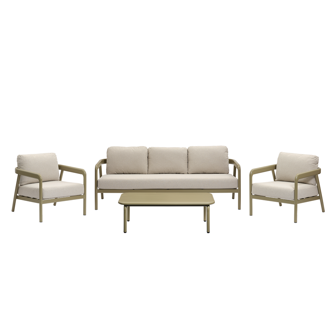 ORYO - Conjunto de muebles de jardín bajos de aluminio