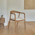Silla de teca maciza con asiento de buclé