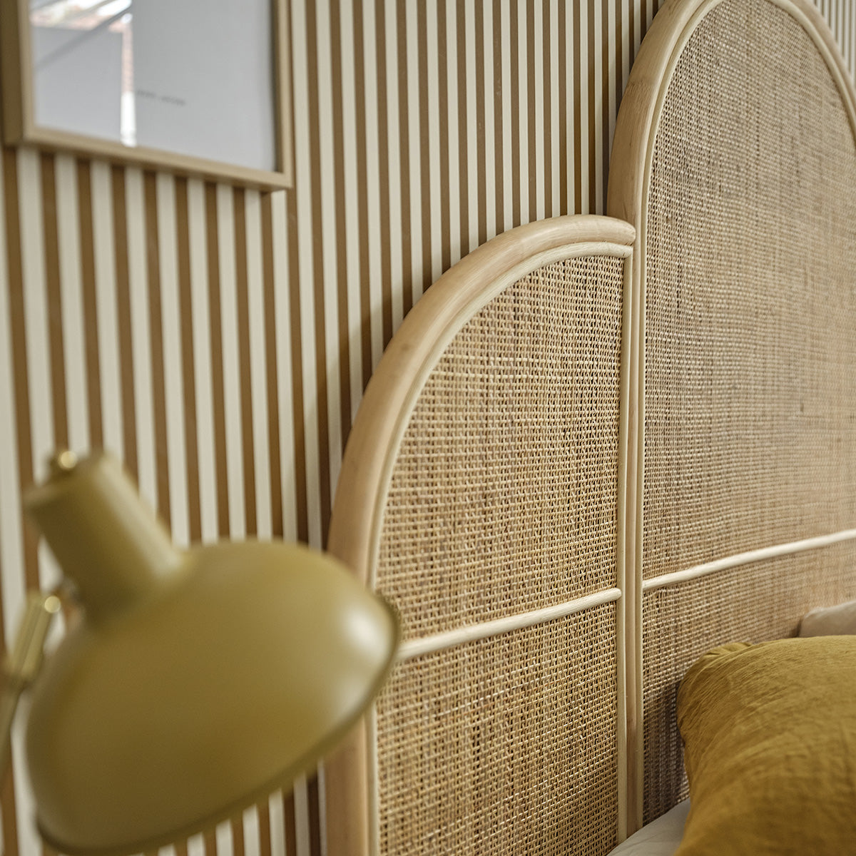 JANE - Cabecero de ratán y rejilla 160 cm