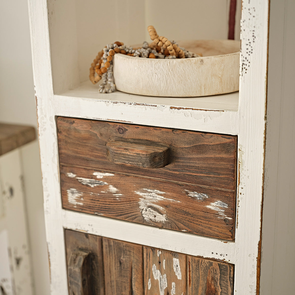 SEZANNE - Columna de baño de madera maciza reciclada 170 cm