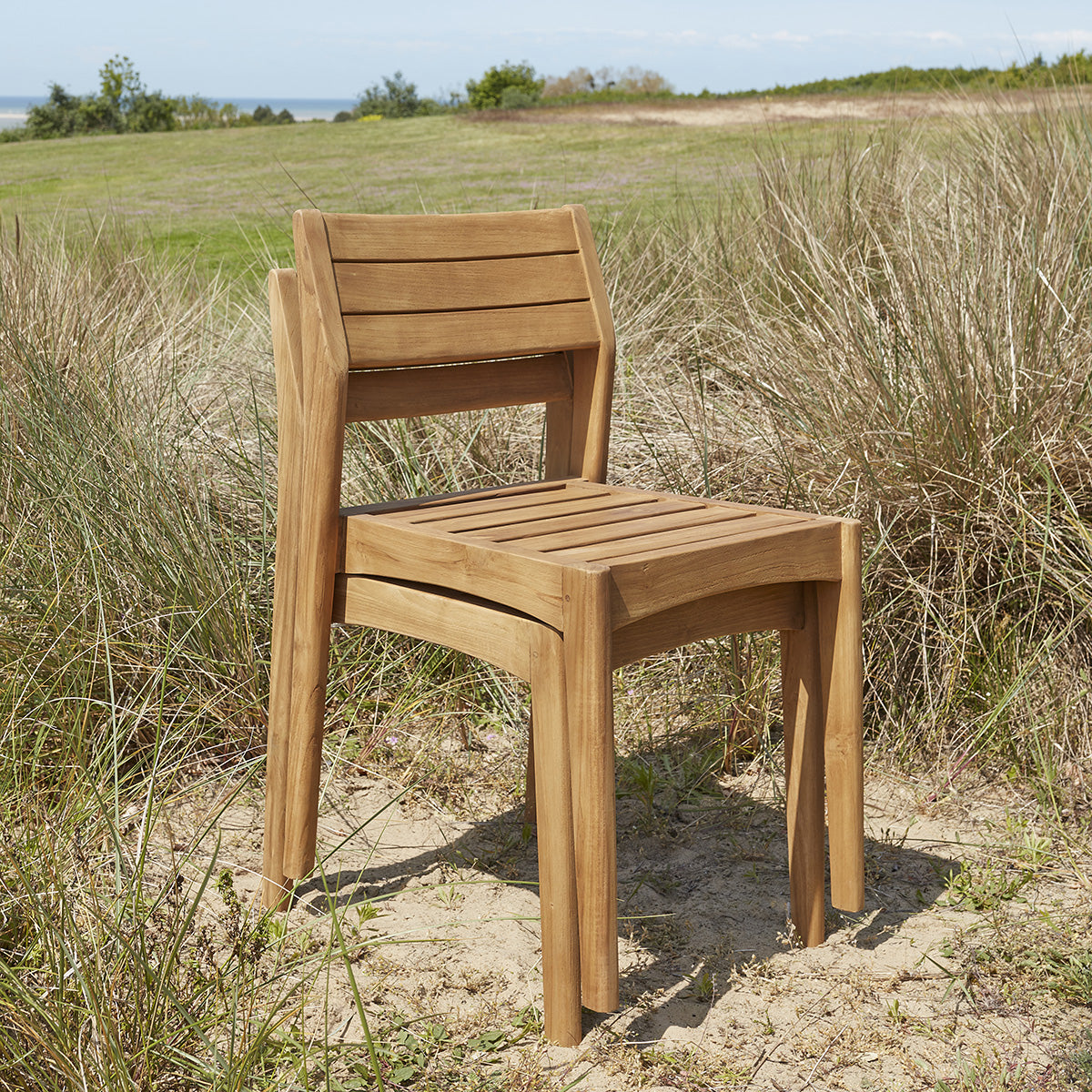 HORTENSE - Silla de exterior de teca maciza reciclada