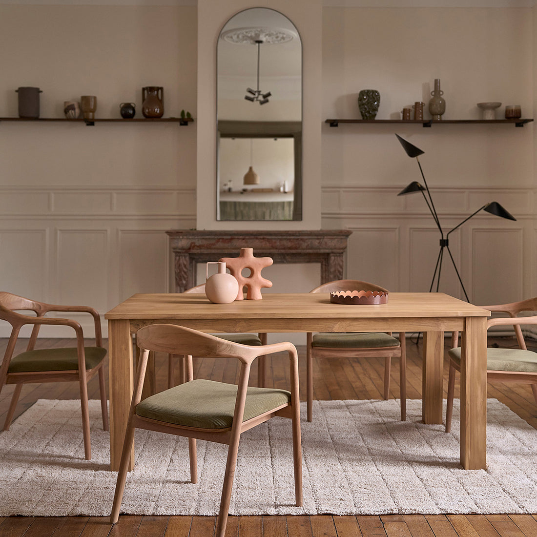 BOSTON - Mesa de teca maciza 8 pers.