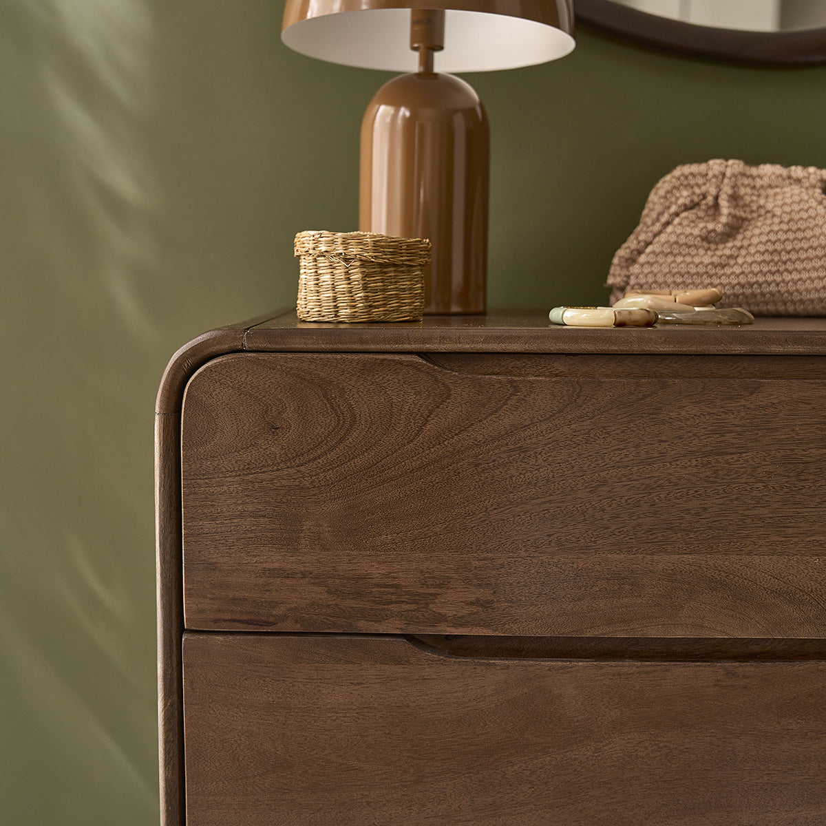 SOFIA - Cómoda de madera maciza de mango, 70 cm