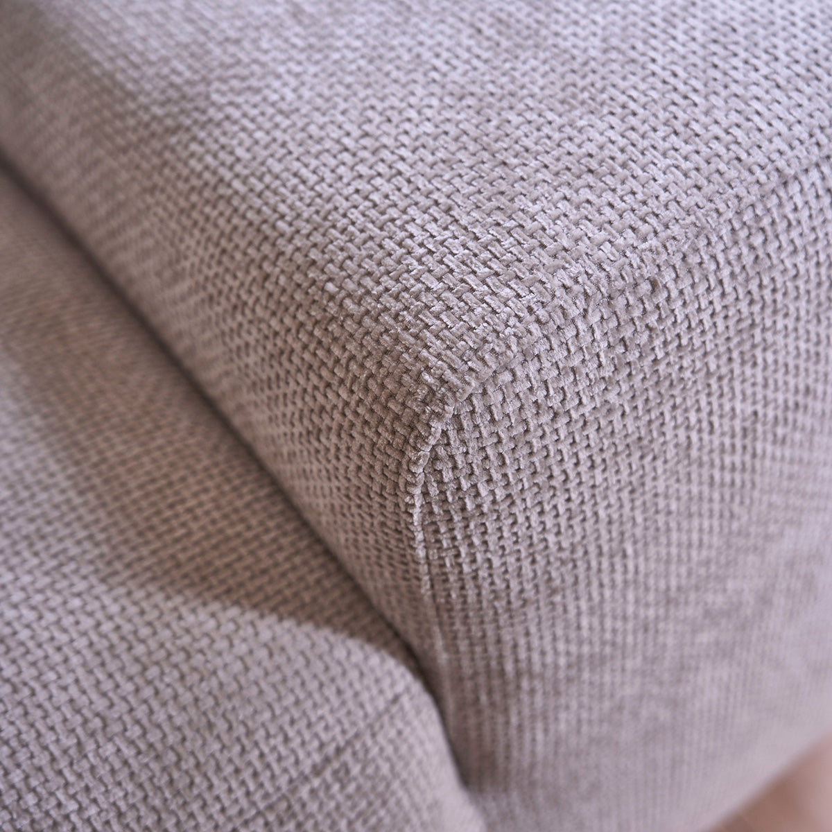 ALPHONSE - Sofá recto de 4 plazas de terciopelo trenzado beige