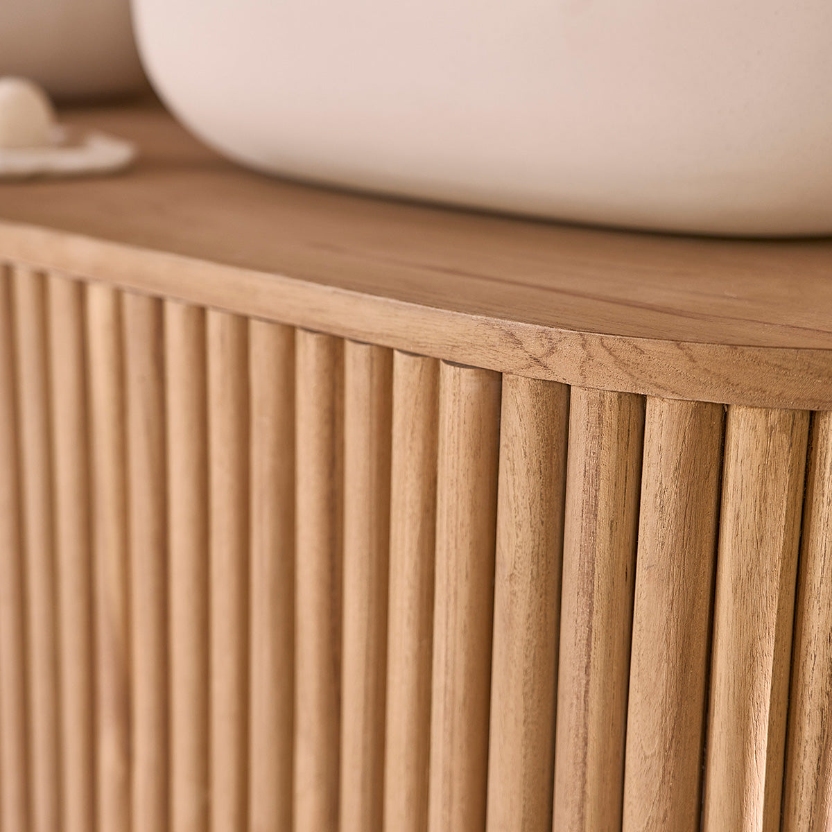 COLINE - Muebles para lavabo de teca maciza de 140 cm