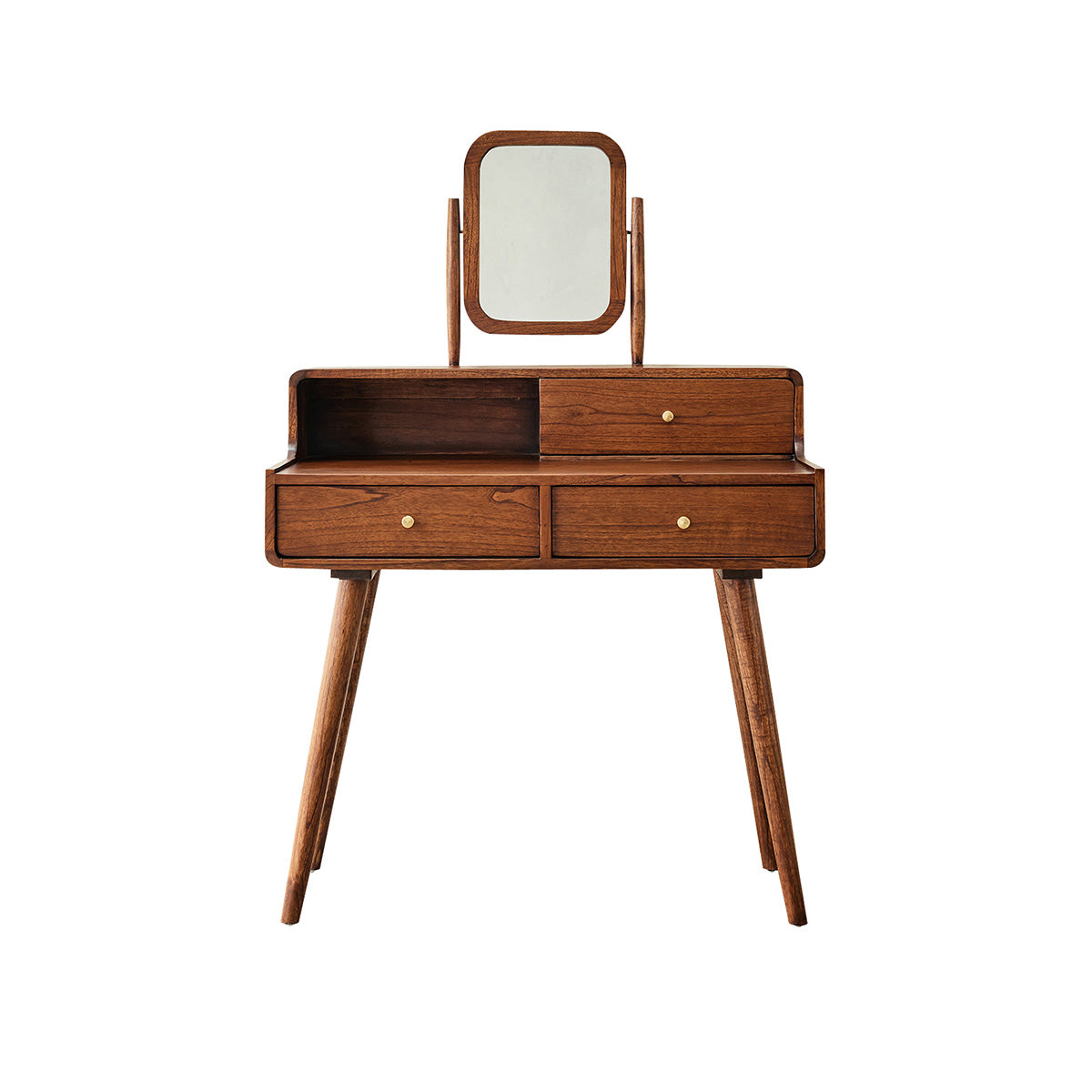 VINTAGE - Tocador escritorio de mindi macizo acabado nogal 90 cm