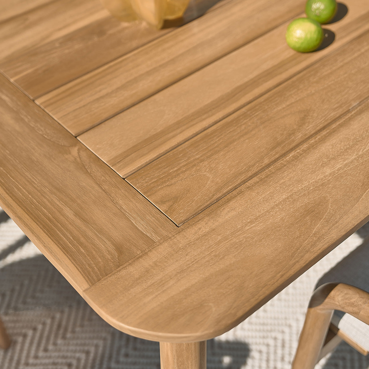 AMBRE - Conjunto de muebles de jardín de teca maciza extensible 6/8 pers.