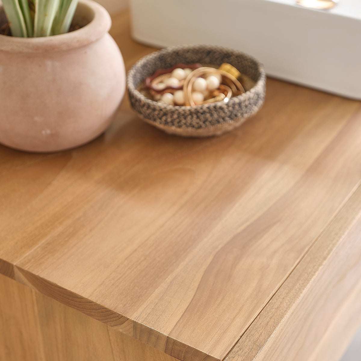 NOA - Mueble de lavabo de teca maciza suspendido 135 cm