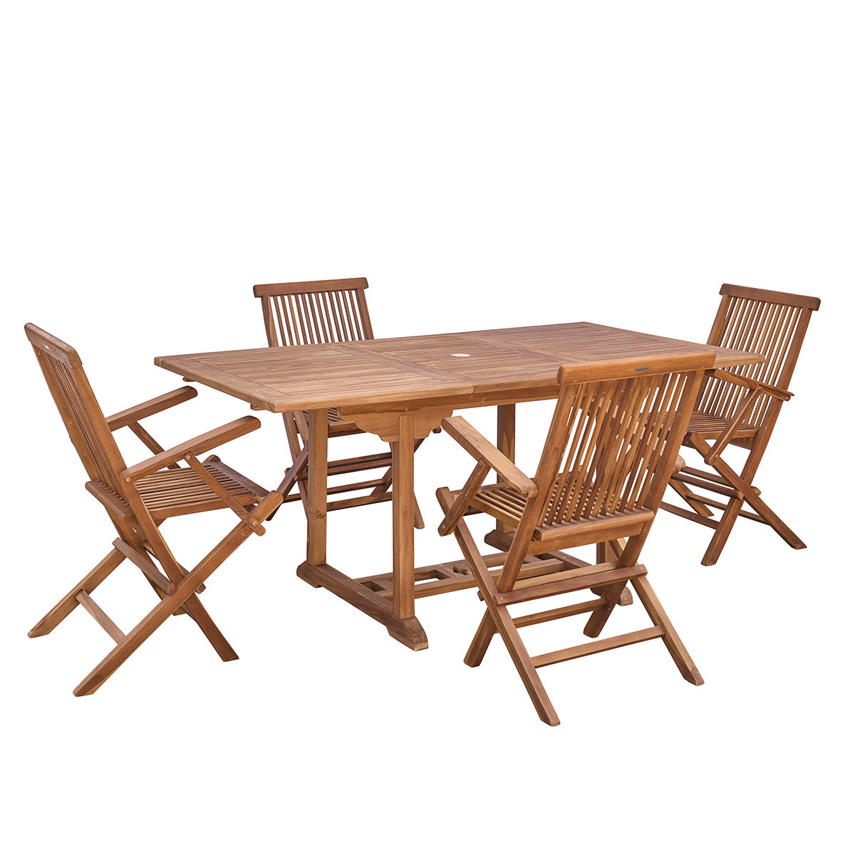 BALI - Salón de exterior extensible de teca maciza aceitada para 4/8 pers.