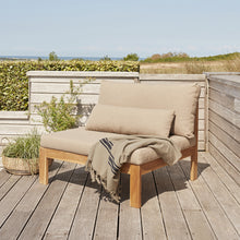 Sillón de exterior de teca maciza color topo