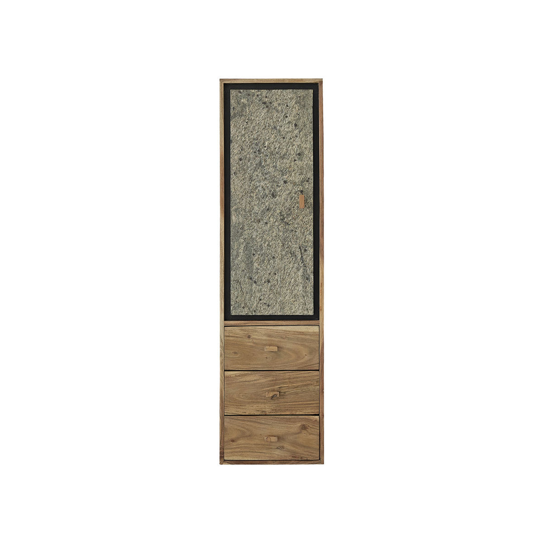 EDEN ROCK - Columna de baño de acacia maciza y piedra 130 cm