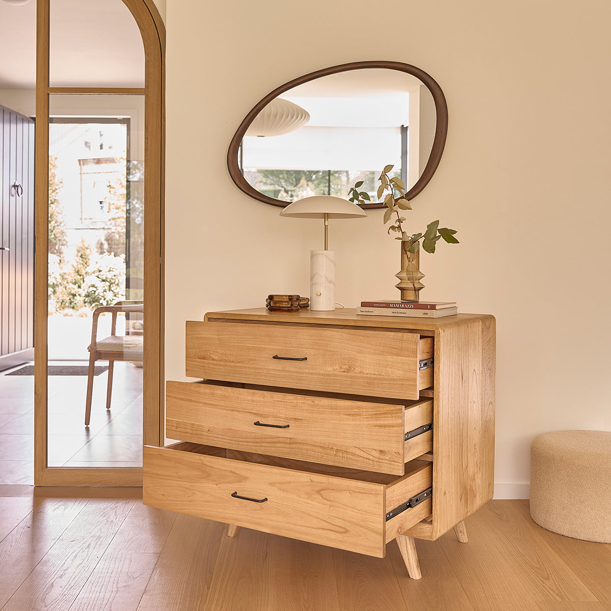 LEOPOLD - Aparador vintage de mindi macizo 90 cm