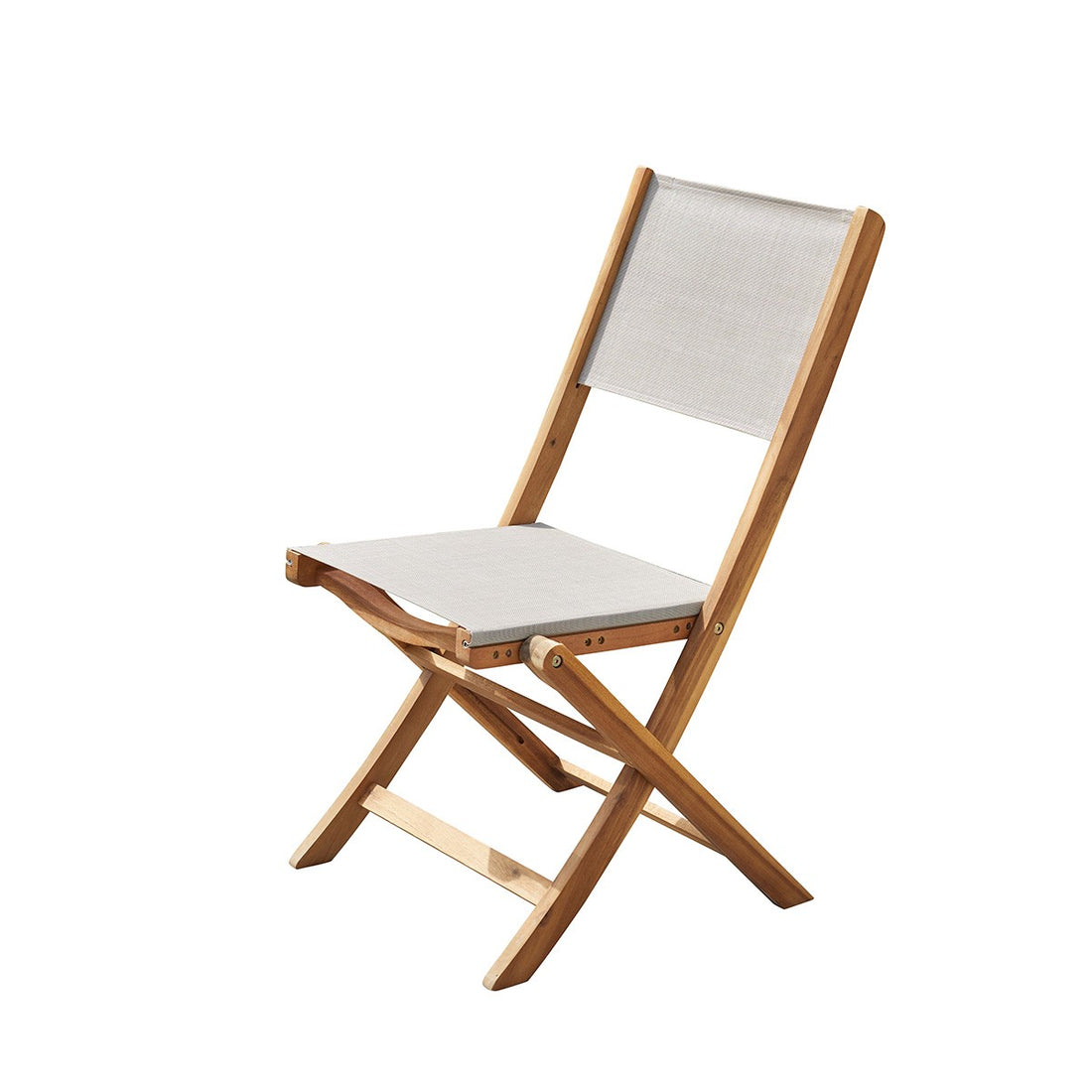 HANOÏ - Silla de exterior de acacia maciza y textileno gris HANOÏ