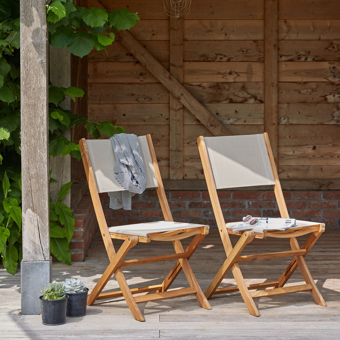 HANOÏ - Silla de jardín de acacia maciza FSC (juego de 2) HANOÏ