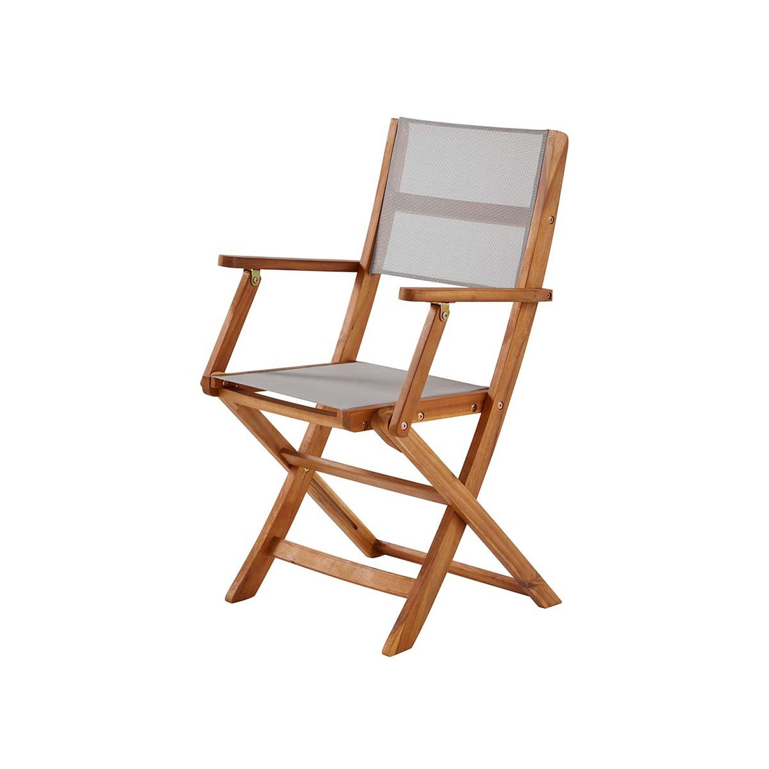HANOÏ - Sillón de exterior plegable de acacia maciza y textileno gris HANOÏ