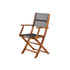Sillón de exterior de acacia maciza y textileno negro