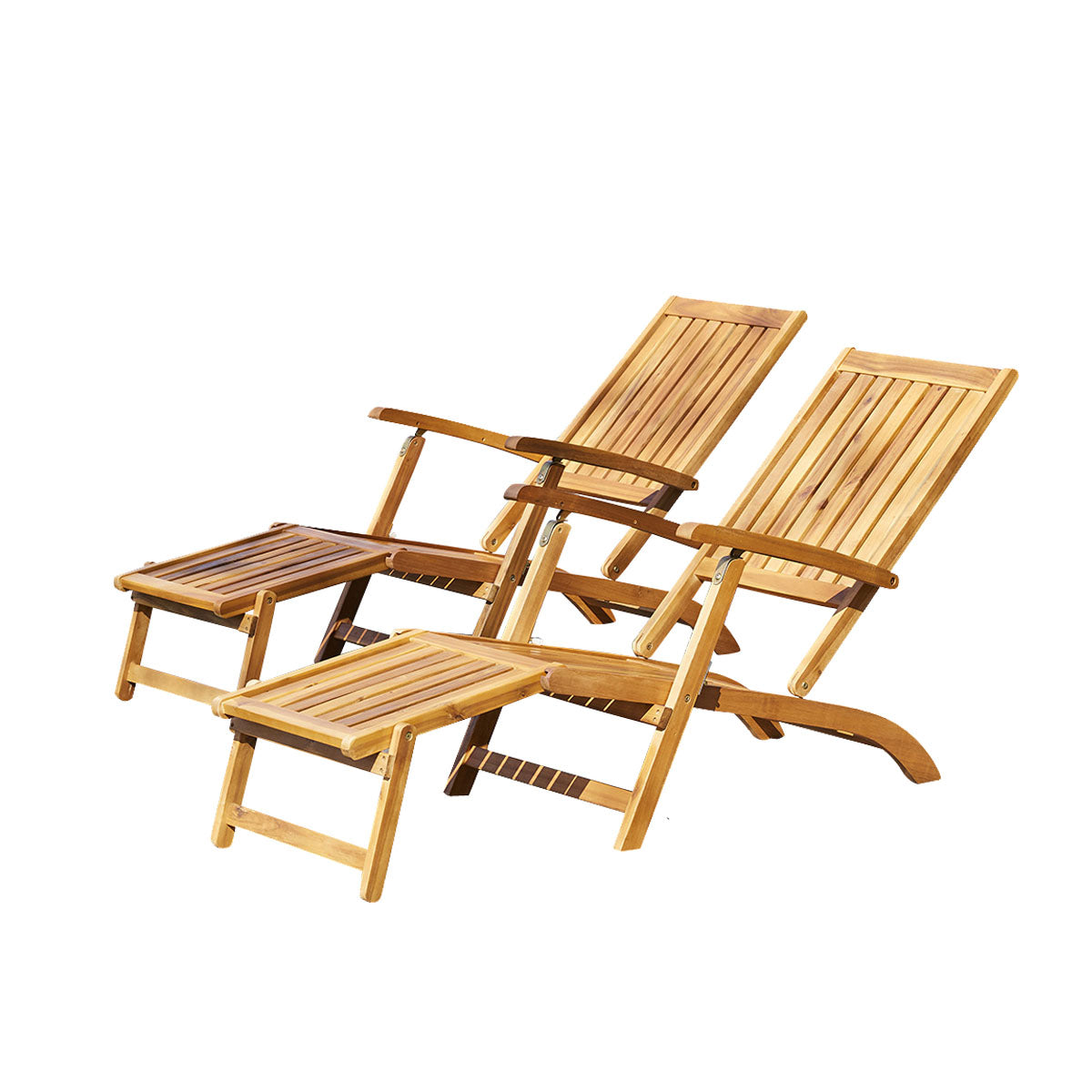 HANOÏ - Tumbona de acacia maciza (juego de 2)