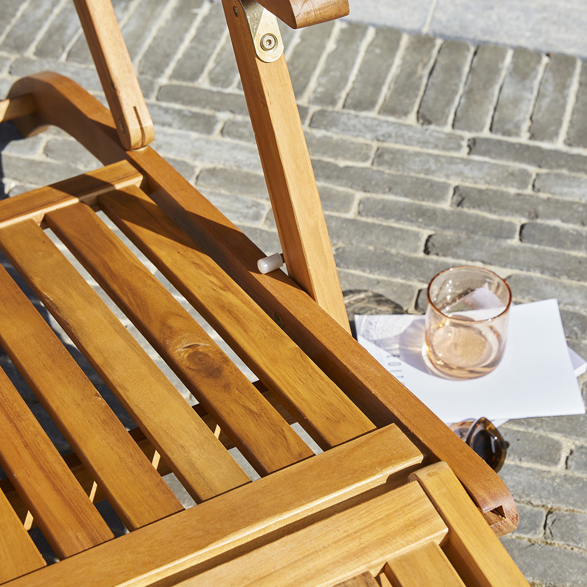 HANOÏ - Tumbona de acacia maciza (juego de 2)