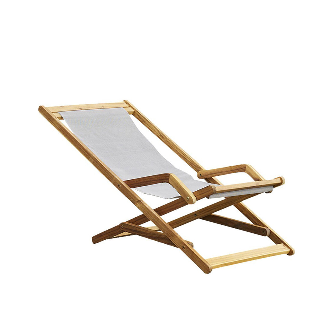 HANOÏ - Silla de acacia maciza y textileno gris HANOÏ
