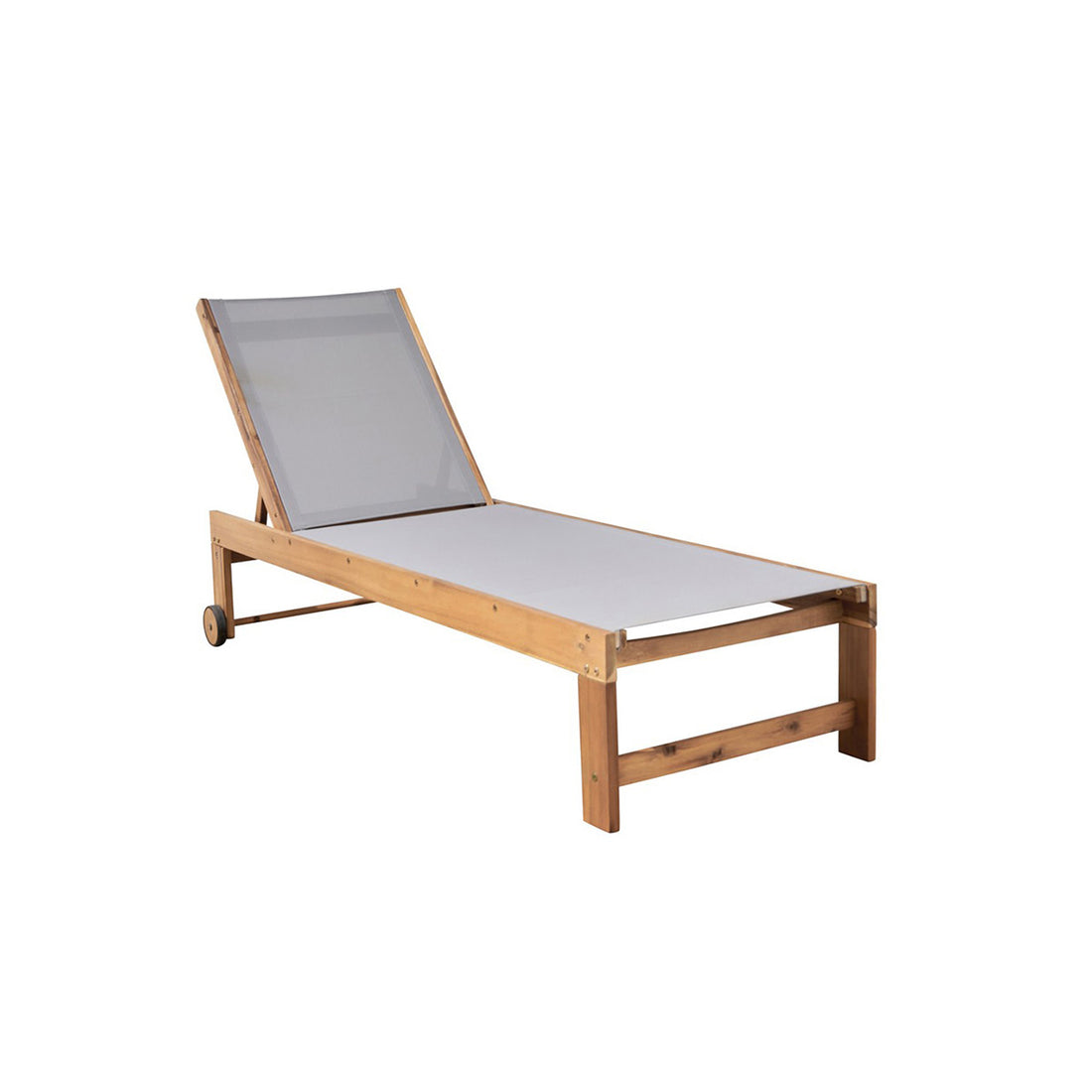 HANOÏ - Tumbona de acacia maciza FSC y textileno gris HANOÏ