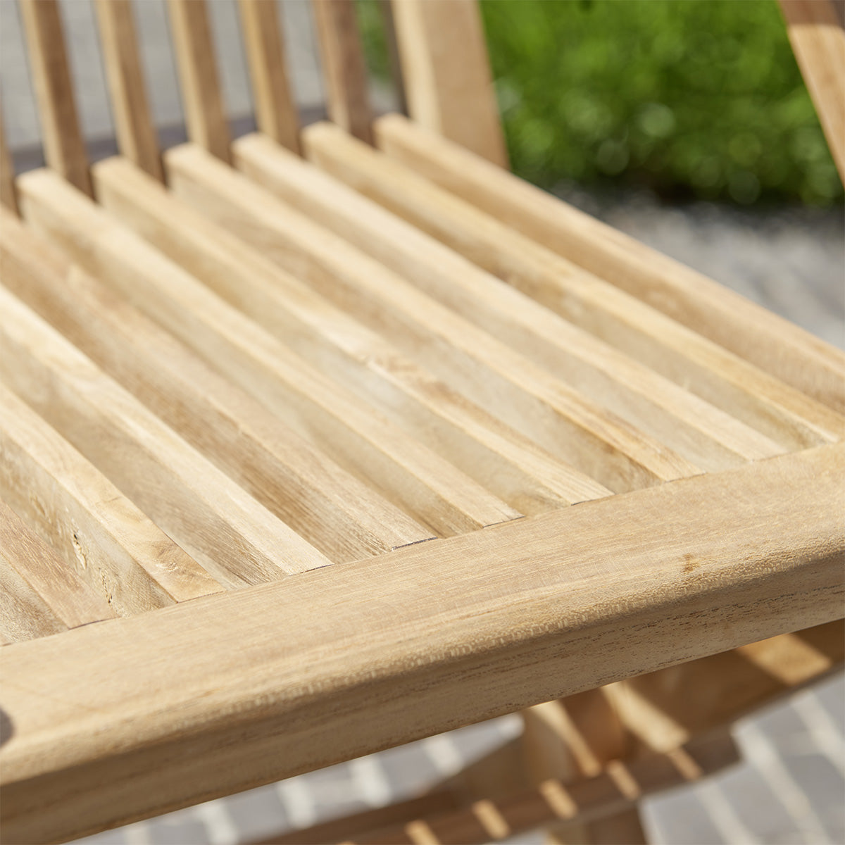 MIDLAND - Sillón de exterior plegable de teca maciza (juego de 2)