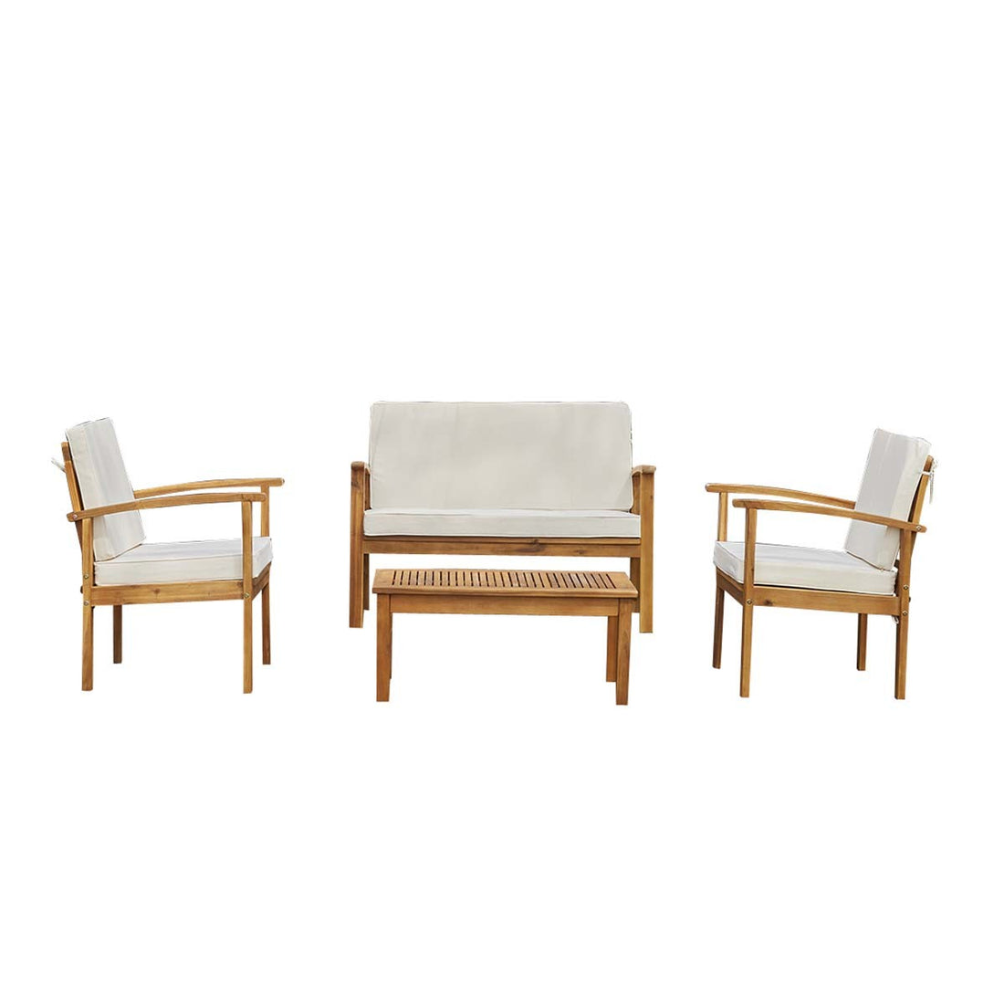 HANOÏ - Salón de exterior bajo de acacia maciza para 4 pers.