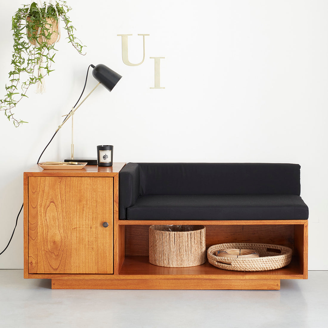 CELESTE - Banco de entrada de mindi macizo 120 cm