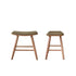 Lote de 2 taburetes de madera de teca con asiento de terciopelo 45 cm