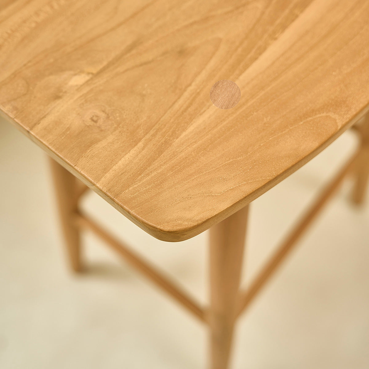 AMBRE - Juego de 2 taburetes de teca maciza de 75 cm