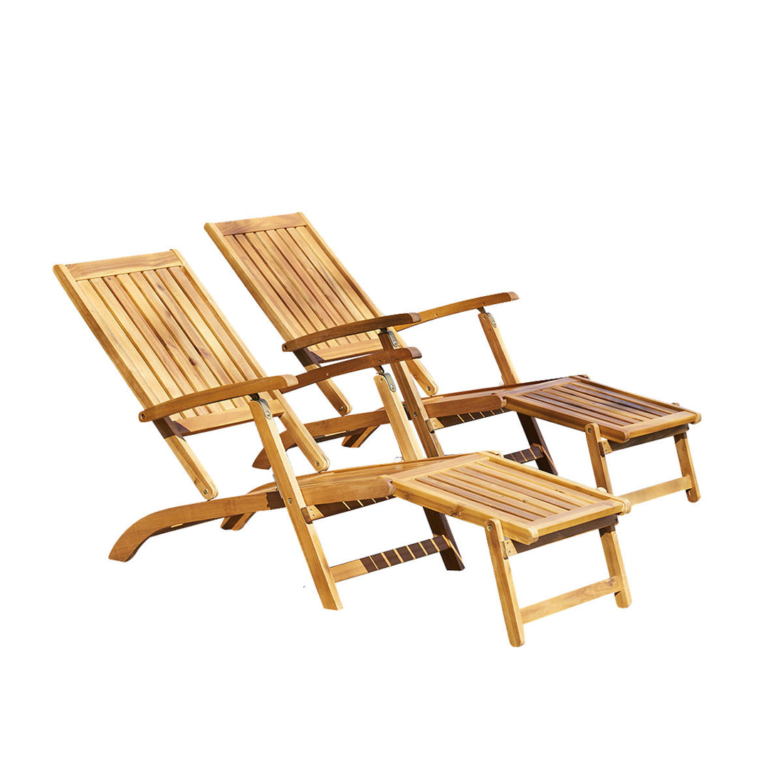HANOÏ - Tumbona de acacia maciza (juego de 2)