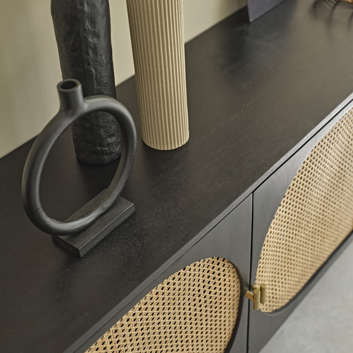 ZULMA - Aparador de mango macizo y rejilla de 160 cm