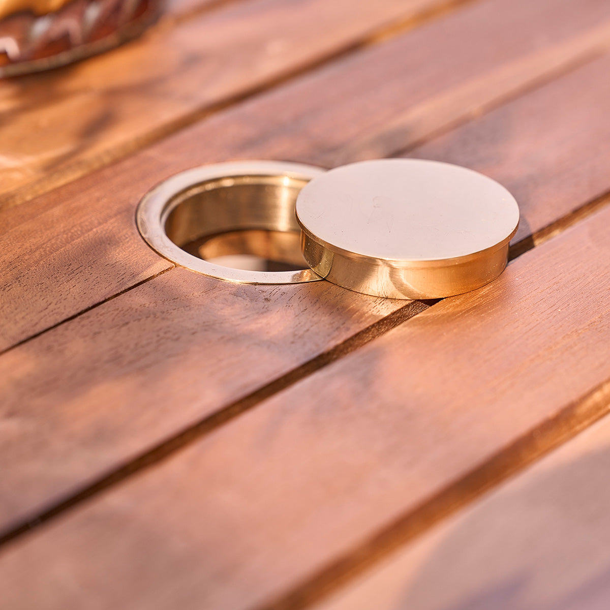 BALI - Salón de exterior extensible de teca maciza aceitada para 4/8 pers.