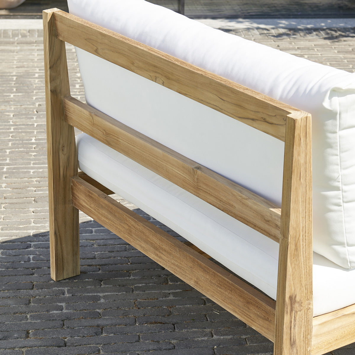 PALMA - Sillón de exterior blanco de teca maciza P