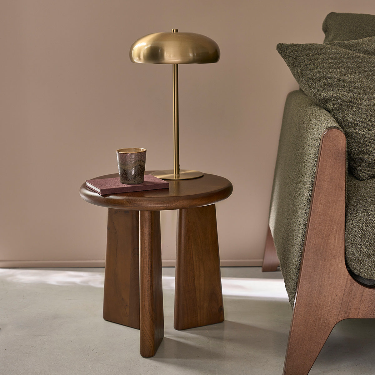 ANNA - Mesa auxiliar redonda de madera de acacia