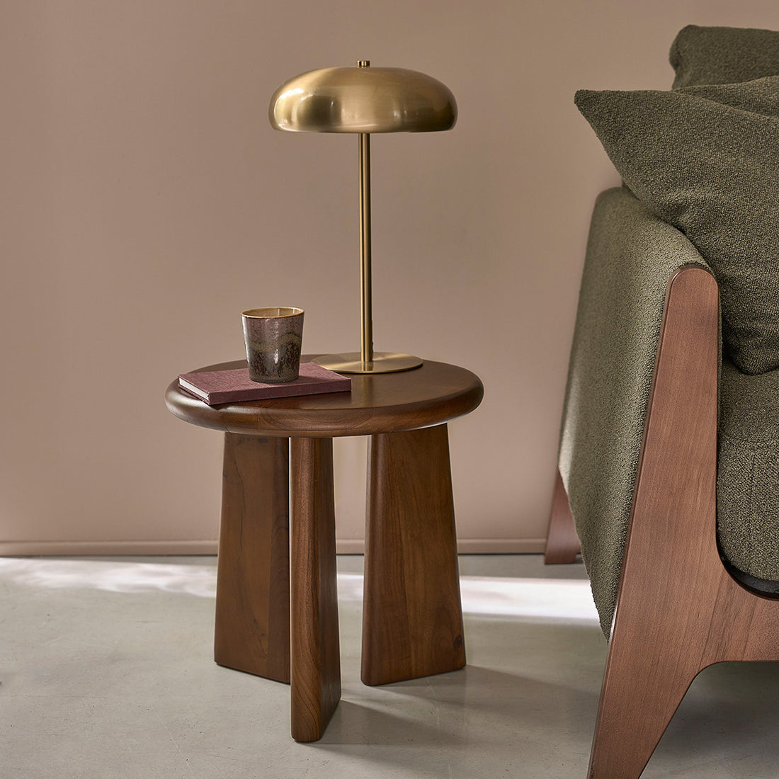 ANNA - Mesa auxiliar redonda de madera de acacia