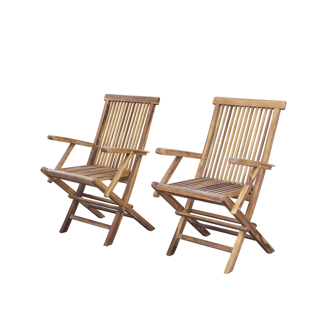 BALI - Sillón de exterior plegable de teca maciza aceitada (juego de 2) BALI